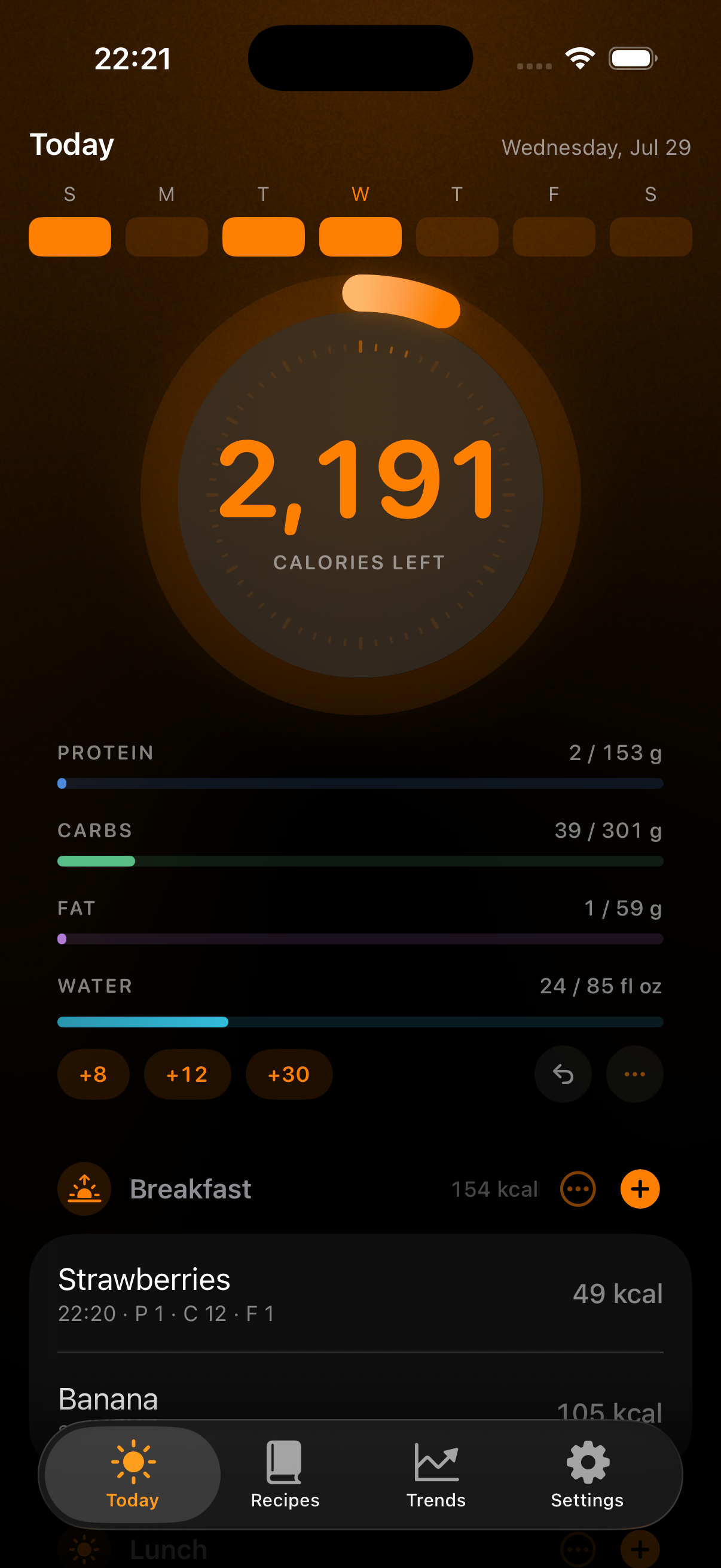 Mango app Today screen